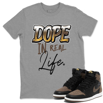 Air Jordan 1 High OG Retro Palomino shirt to match jordans Dope In Real Life sneaker tees 1s Palomino Jordan 1 Mocha SNRT Sneaker Release Tees Unisex Heather Grey 1 T-Shirt