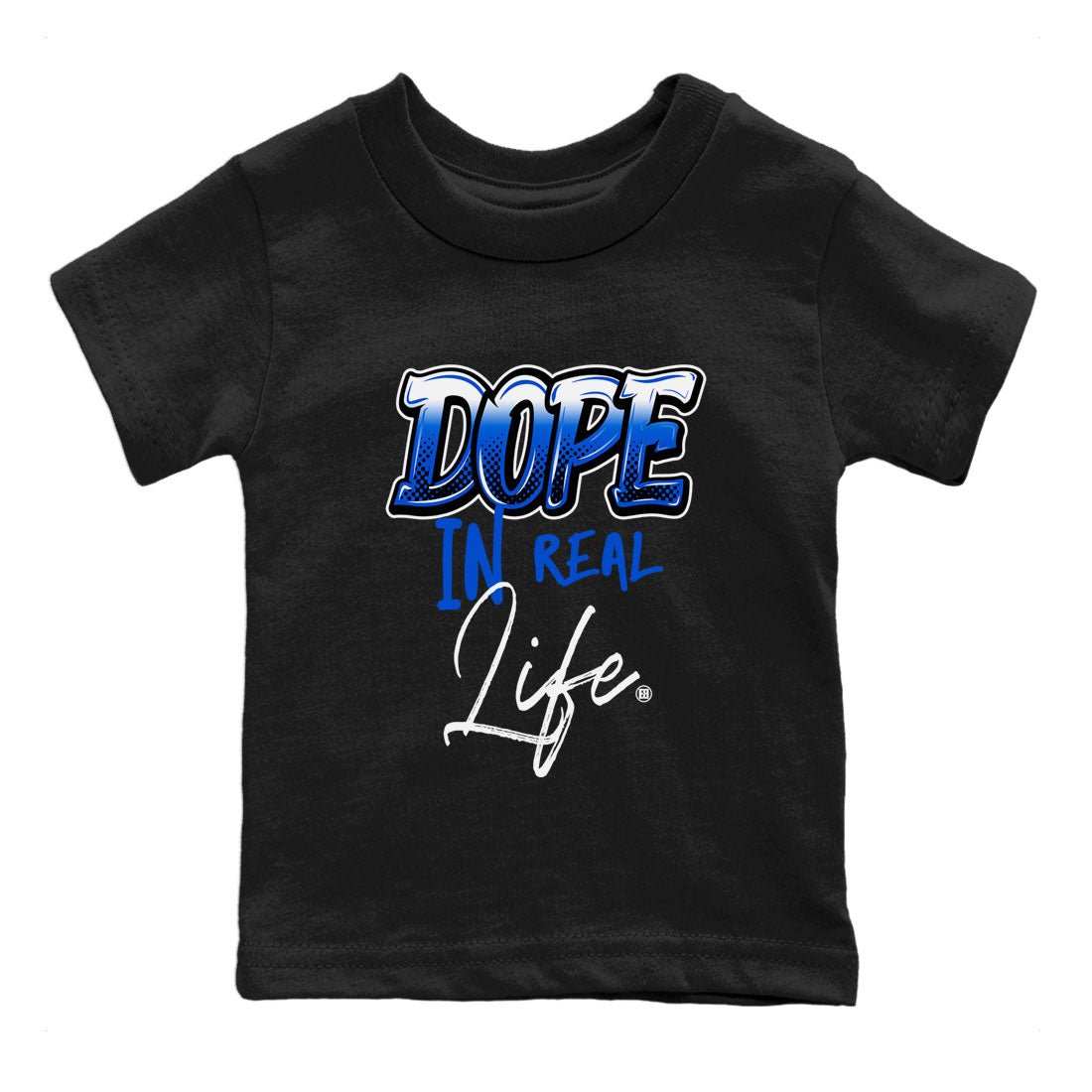 Jordan 1 High OG Royal Reimagined shirt to match jordans Dope In Real Life sneaker tees Air Jordan 1 Royal Reimagined SNRT Sneaker Release Tees Crew Neck T-ShirtBaby Toddler Black 2 T-Shirt