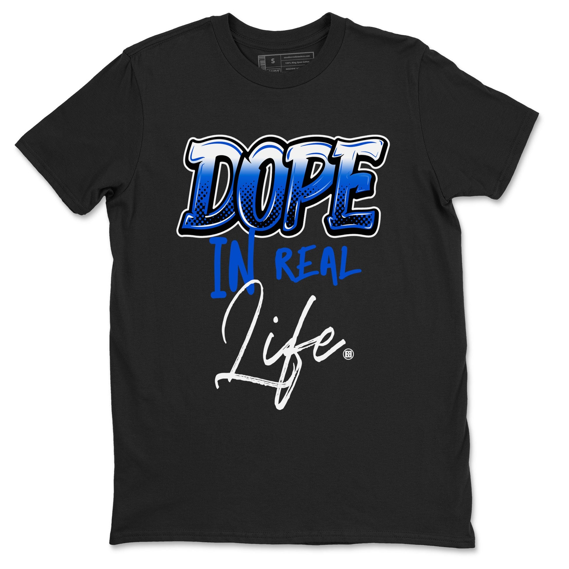 Jordan 1 High OG Royal Reimagined shirt to match jordans Dope In Real Life sneaker tees Air Jordan 1 Royal Reimagined SNRT Sneaker Release Tees Crew Neck T-ShirtUnisex Black 2 T-Shirt