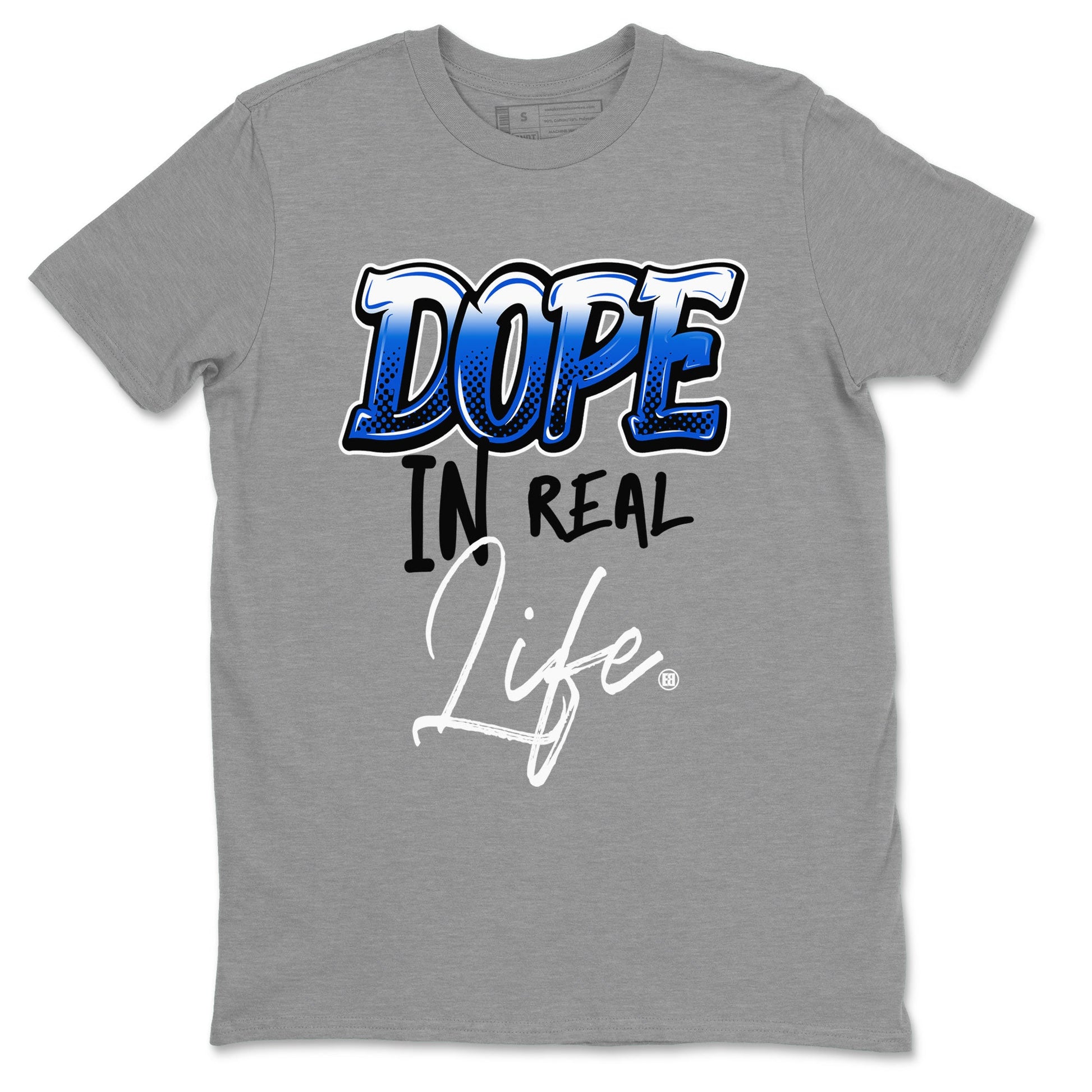 Jordan 1 High OG Royal Reimagined shirt to match jordans Dope In Real Life sneaker tees Air Jordan 1 Royal Reimagined SNRT Sneaker Release Tees Crew Neck T-ShirtUnisex Heather Grey 2 T-Shirt