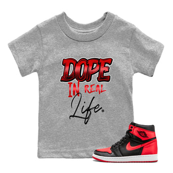Air Jordan 1 Satin Bred Sneaker Match Tees Dope In Real Life Sneaker Tees Jordan 1 High OG Satin Bred Sneaker Release Tees Kids Shirts Heather Grey 1