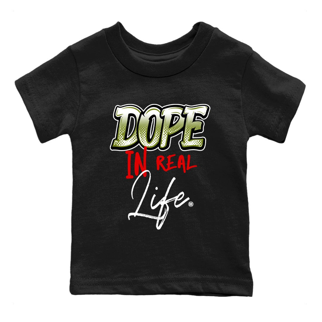 Air Jordan 1 Travis Scott Olive Sneaker Match Tees Dope In Real Life Sneaker Tees Air Jordan 1 Low x Travis Scott x Olive Sneaker Release Tees Kids Shirts Black 2