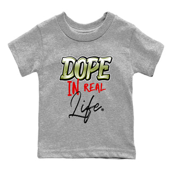 Air Jordan 1 Travis Scott Olive Sneaker Match Tees Dope In Real Life Sneaker Tees Air Jordan 1 Low x Travis Scott x Olive Sneaker Release Tees Kids Shirts Heather Grey 2