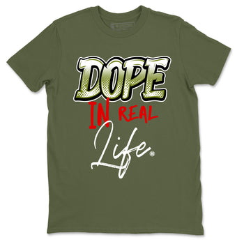 Air Jordan 1 Travis Scott Olive Sneaker Match Tees Dope In Real Life Sneaker Tees Air Jordan 1 Low x Travis Scott x Olive Sneaker Release Tees Unisex Shirts Kelly Green 2