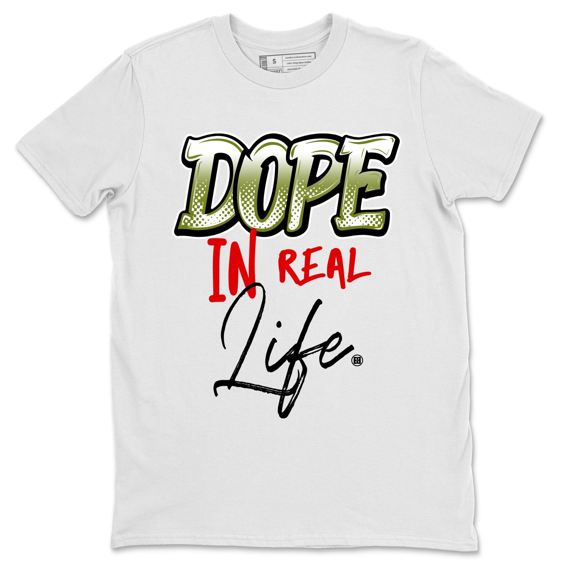 Air Jordan 1 Travis Scott Olive Sneaker Match Tees Dope In Real Life Sneaker Tees Air Jordan 1 Low x Travis Scott x Olive Sneaker Release Tees Unisex Shirts White 2
