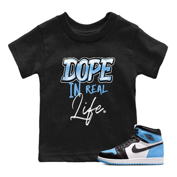 Air Jordan 1 Retro High OG UNC Toe Shirt to match Jordans Dope In Real Life Sneaker Tees Air Jordan 1 High OG UNC Toe SNRT Sneaker Release Tees Kids and Baby Tees Black 1