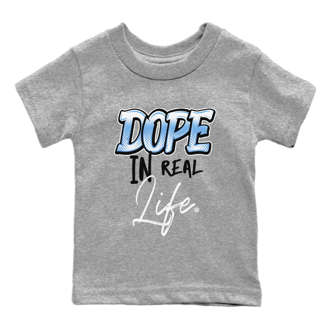 Air Jordan 1 Retro High OG UNC Toe Shirt to match Jordans Dope In Real Life Sneaker Tees Air Jordan 1 High OG UNC Toe SNRT Sneaker Release Tees Kids and Baby Tees Heather Grey 2