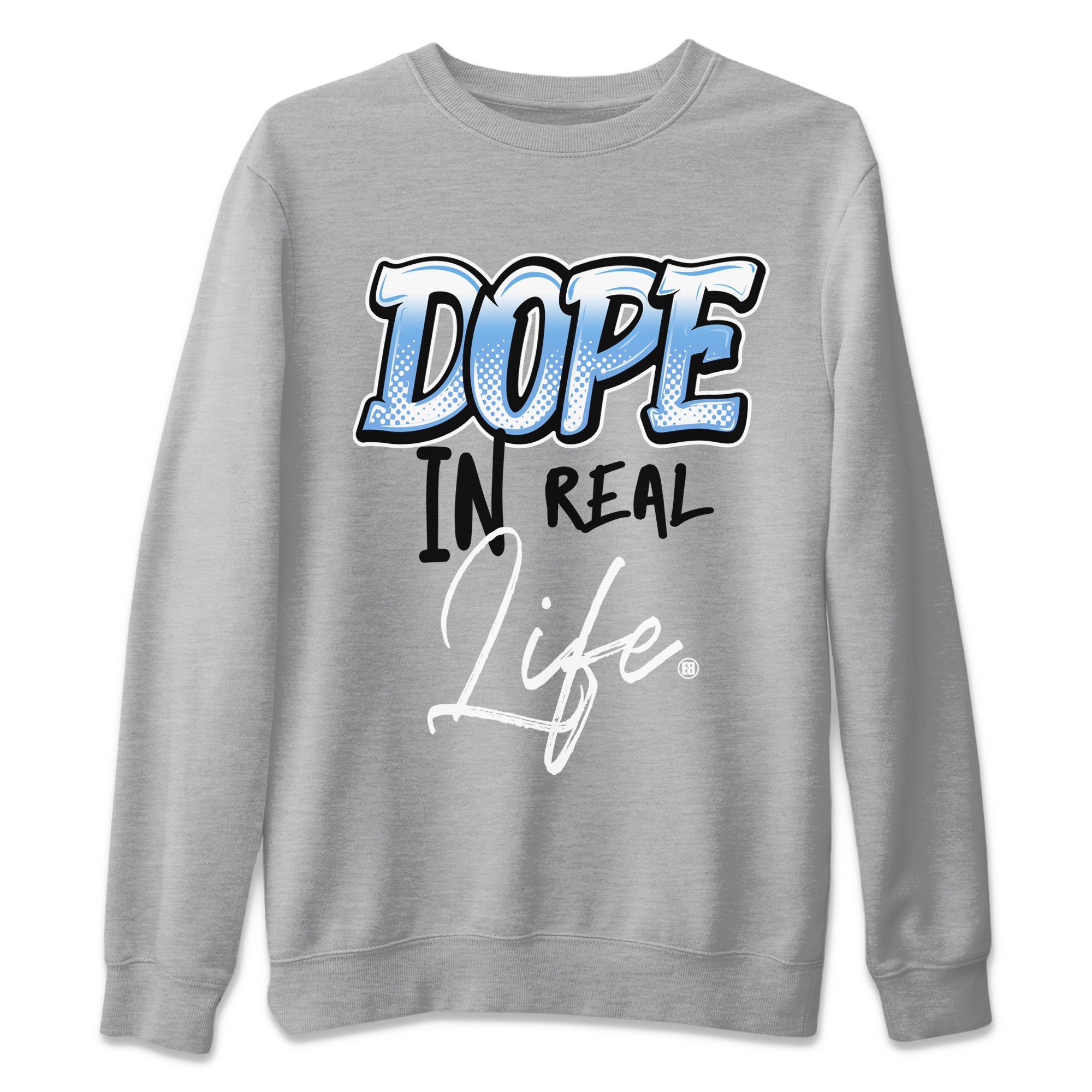 Air Jordan 1 Retro High OG UNC Toe Shirt to match Jordans Dope In Real Life Sneaker Tees Air Jordan 1 High OG UNC Toe SNRT Sneaker Release Tees Crew Neck T-Shirts Heather Grey 2