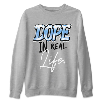 Air Jordan 1 Retro High OG UNC Toe Shirt to match Jordans Dope In Real Life Sneaker Tees Air Jordan 1 High OG UNC Toe SNRT Sneaker Release Tees Crew Neck T-Shirts Heather Grey 2