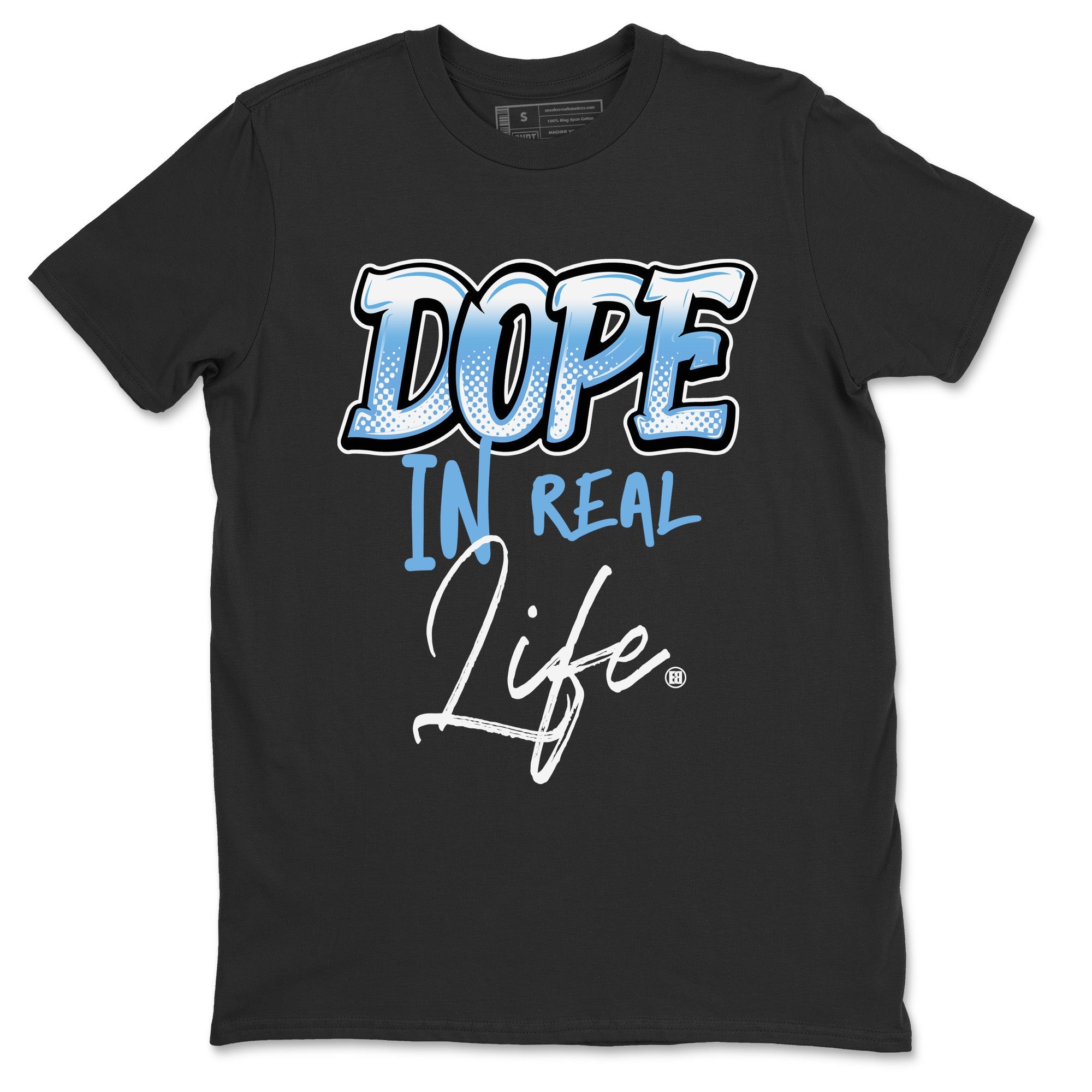 Air Jordan 1 Retro High OG UNC Toe Shirt to match Jordans Dope In Real Life Sneaker Tees Air Jordan 1 High OG UNC Toe SNRT Sneaker Release Tees Crew Neck T-Shirts Black 2