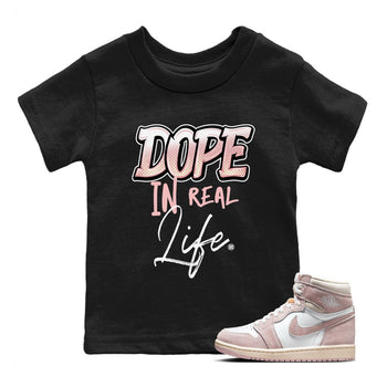 Air Jordan 1 Washed Pink Sneaker Match Tees Dope In Real Life Sneaker Tees Air Jordan 1 High OG WMNS Washed Pink Sneaker Release Tees Kids Shirts Black 1