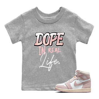 Air Jordan 1 Washed Pink Sneaker Match Tees Dope In Real Life Sneaker Tees Air Jordan 1 High OG WMNS Washed Pink Sneaker Release Tees Kids Shirts Heather Grey 1