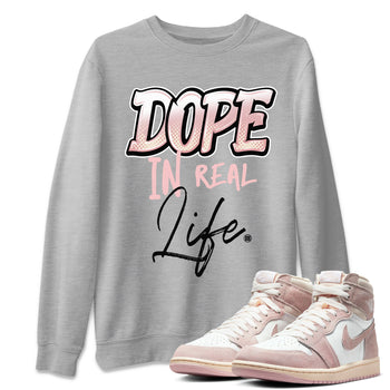 Air Jordan 1 Washed Pink Sneaker Match Tees Dope In Real Life Sneaker Tees Air Jordan 1 High OG WMNS Washed Pink Sneaker Release Tees Unisex Shirts Heather Grey 1
