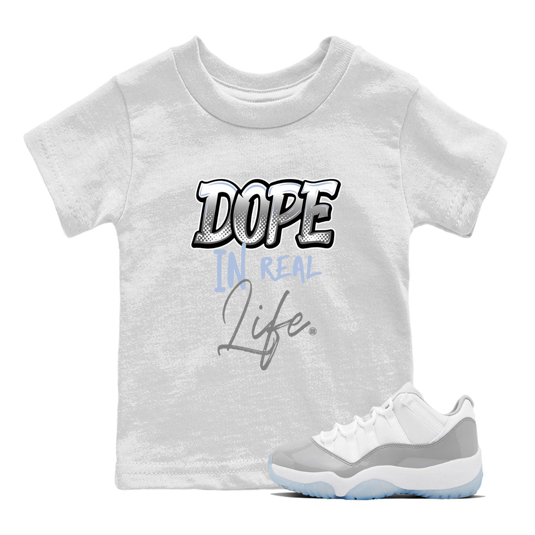 11s Cool Grey shirt to match jordans Dope In Real Life sneaker tees Air Jordan 11 Cool Grey SNRT sneaker release tees baby toddler White 1 cotton Shirt