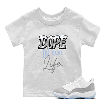 11s Cool Grey shirt to match jordans Dope In Real Life sneaker tees Air Jordan 11 Cool Grey SNRT sneaker release tees baby toddler White 1 cotton Shirt