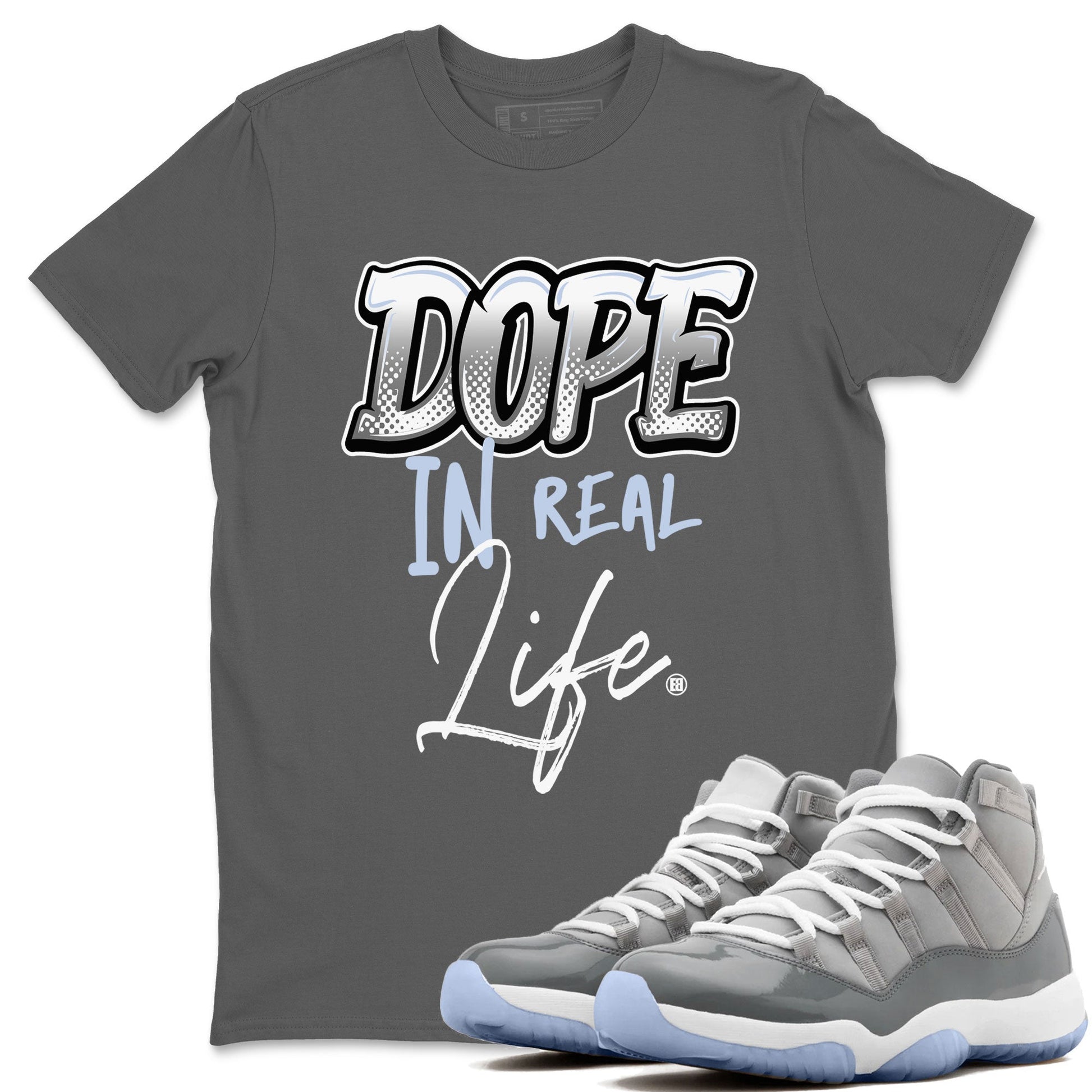 11s Cool Grey shirt to match jordans Dope In Real Life sneaker tees Air Jordan 11 Cool Grey SNRT Sneaker Release Tees unisex cotton Cool Grey 1 crew neck shirt