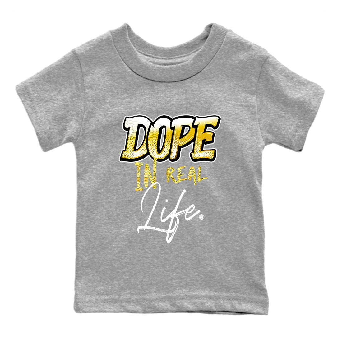 Air Jordan 11 Yellow Python Sneaker Match Tees Dope In Real Life Sneaker Tees Air Jordan 11 Yellow Snakeskin Sneaker Release Tees Kids Shirts Heather Grey 2