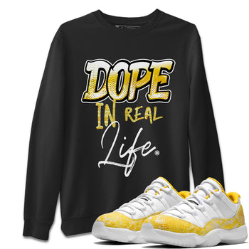 Air Jordan 11 Yellow Python Sneaker Match Tees Dope In Real Life Sneaker Tees Air Jordan 11 Yellow Snakeskin Sneaker Release Tees Unisex Shirts Black 1