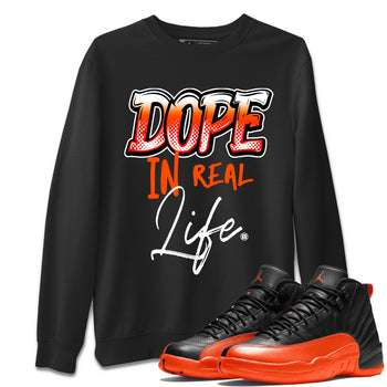 Air Jordan 12 Brilliant Orange Sneaker Match Tees Dope In Real Life Sneaker Tees 12s Brilliant Orange Tee Unisex Shirts Black 1