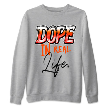 Air Jordan 12 Brilliant Orange Sneaker Match Tees Dope In Real Life Sneaker Tees 12s Brilliant Orange Tee Unisex Shirts Heather Grey 2