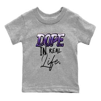 Air Jordan 12 Field Purple Sneaker Match Tees Dope In Real Life Sneaker Tees AJ12 Field Purple SNRT Sneaker Release Tees Kids Shirts Heather Grey 2