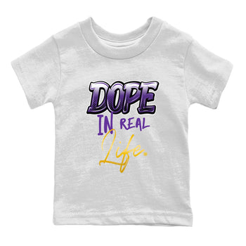 Air Jordan 12 Field Purple Sneaker Match Tees Dope In Real Life Sneaker Tees AJ12 Field Purple SNRT Sneaker Release Tees Kids Shirts White 2