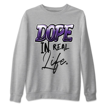 Air Jordan 12 Field Purple Sneaker Match Tees Dope In Real Life Sneaker Tees AJ12 Field Purple SNRT Sneaker Release Tees Unisex Shirts Heather Grey 2