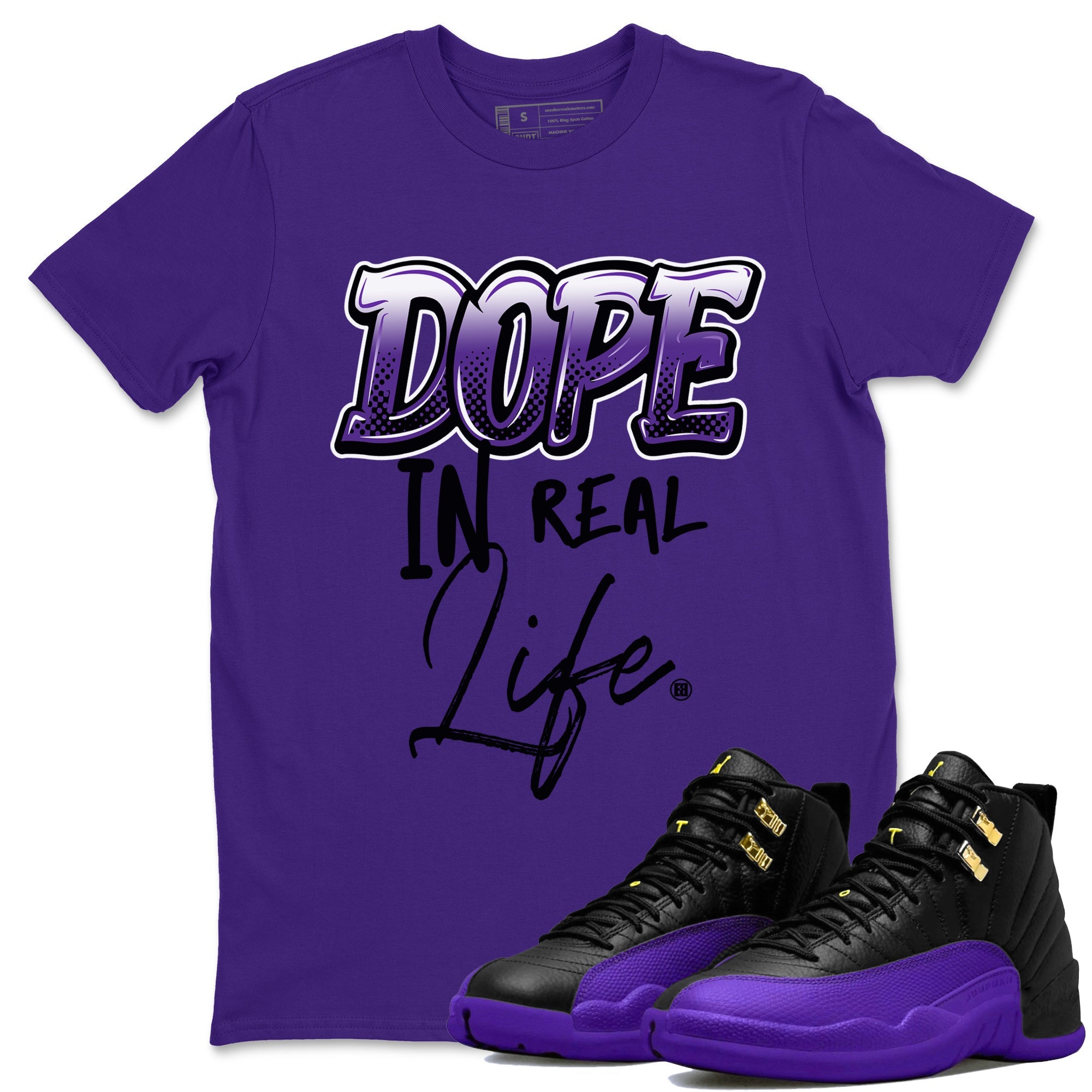 Air Jordan 12 Field Purple Sneaker Match Tees Dope In Real Life Sneaker Tees AJ12 Field Purple SNRT Sneaker Release Tees Unisex Shirts Purple 1