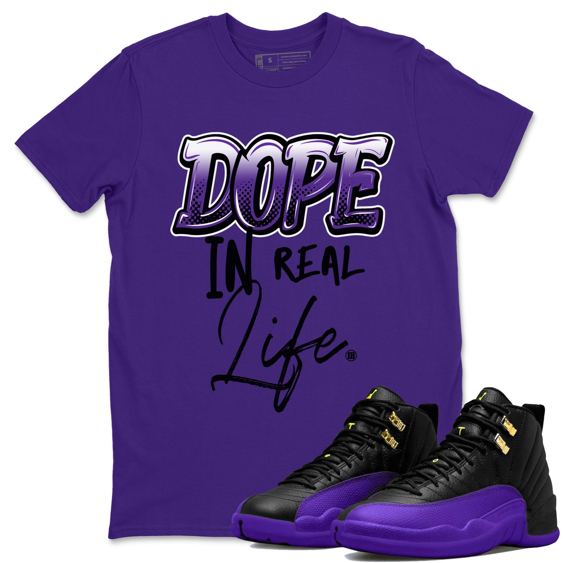 Air Jordan 12 Field Purple Sneaker Match Tees Dope In Real Life Sneaker Tees AJ12 Field Purple SNRT Sneaker Release Tees Unisex Shirts Purple 1