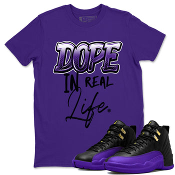 Air Jordan 12 Field Purple Sneaker Match Tees Dope In Real Life Sneaker Tees AJ12 Field Purple SNRT Sneaker Release Tees Unisex Shirts Purple 1