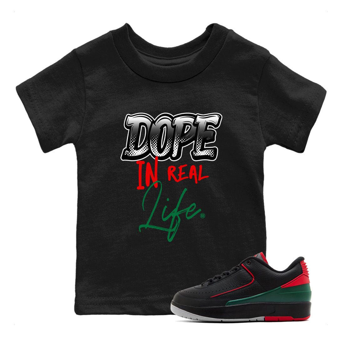 Air Jordan 2 Low Christmas shirt to match jordans Speicla Holiday Christmas Shirts Dope In Real Life sneaker tees Air Jordan 2 Christmas SNRT Sneaker Tees Sneaker Matching Shirt Baby Toddler Black 1 T-Shirt