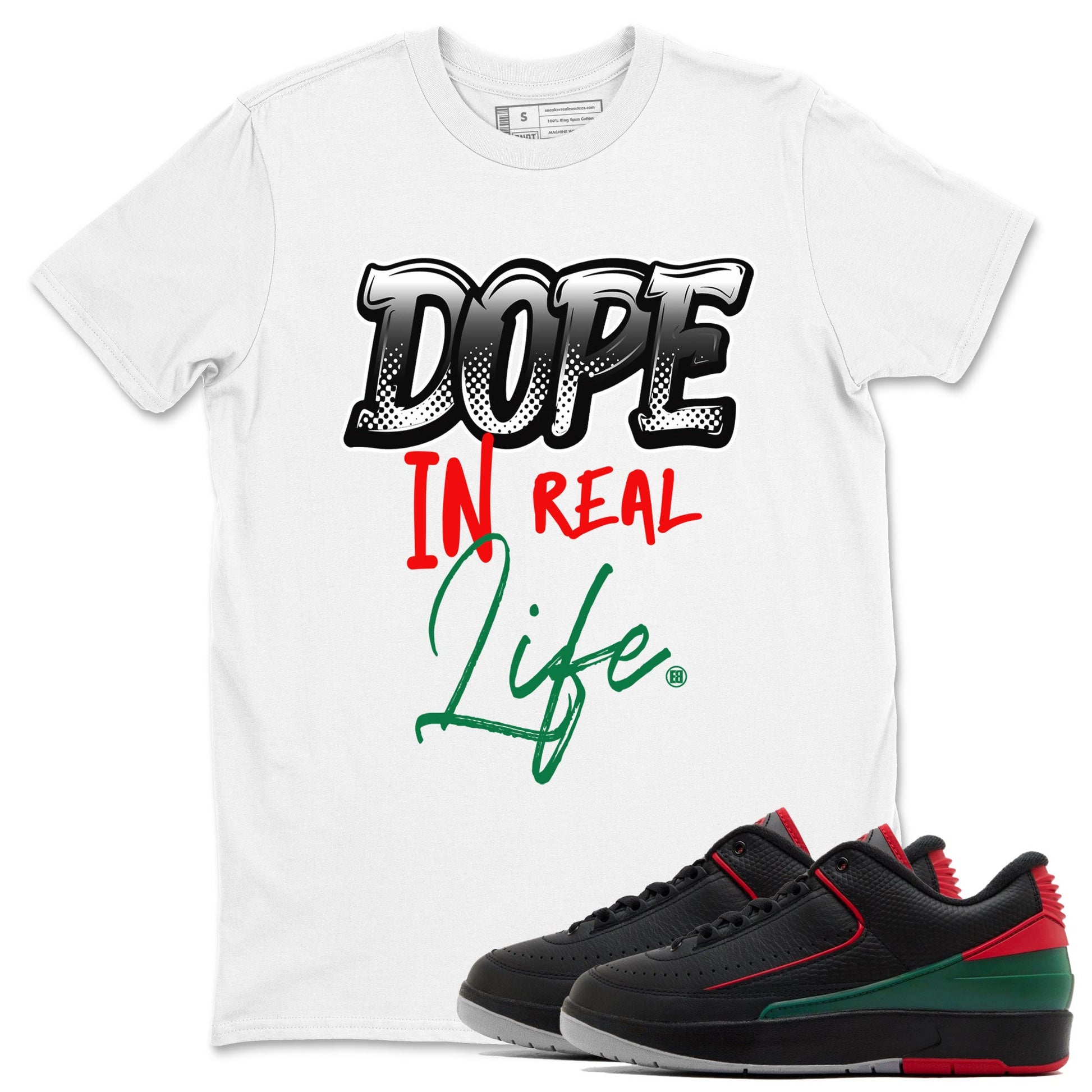 Air Jordan 2 Low Christmas shirt to match jordans Speicla Holiday Christmas Shirts Dope In Real Life sneaker tees Air Jordan 2 Christmas SNRT Sneaker Tees Sneaker Matching Shirt Unisex White 1 T-Shirt