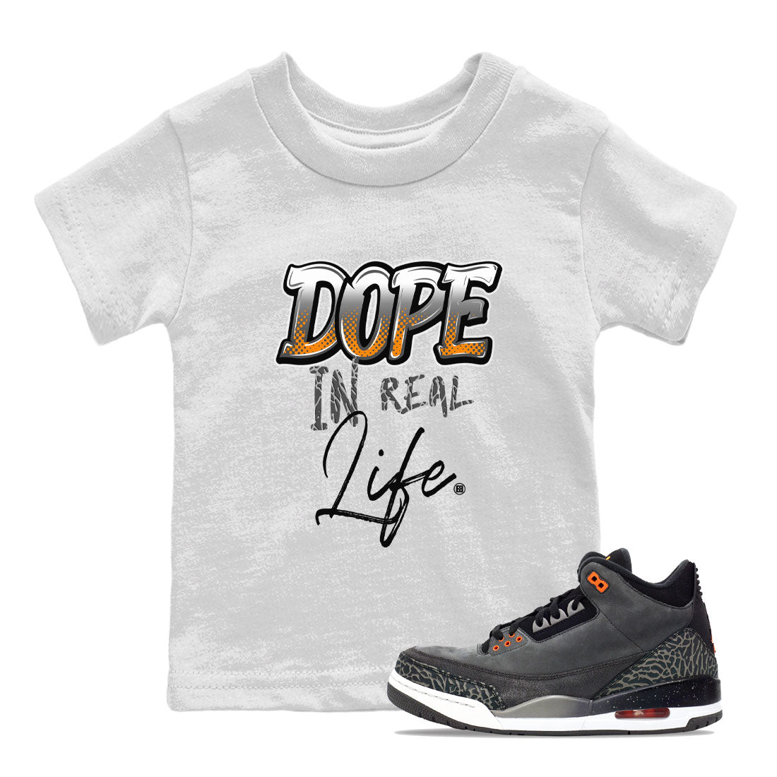 Air Jordan 3 Retro Fear shirt to match jordans Dope In Real Life sneaker tees Air Jordan 3 Fear SNRT Sneaker Release Tees Baby Toddler White 1 T-Shirt