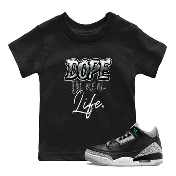 3s Green Glow shirt to match jordans Dope In Real Life sneaker tees Air Jordan 3 Green Glow SNRT sneaker release tees baby toddler Black 1 cotton Shirt