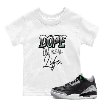 3s Green Glow shirt to match jordans Dope In Real Life sneaker tees Air Jordan 3 Green Glow SNRT sneaker release tees baby toddler White 1 cotton Shirt