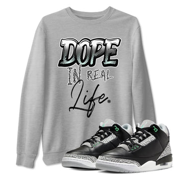 3s Green Glow shirt to match jordans Dope In Real Life sneaker tees Air Jordan 3 Green Glow SNRT Sneaker Release Tees unisex cotton Heather Grey 1 crew neck shirt