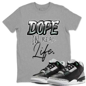 3s Green Glow shirt to match jordans Dope In Real Life sneaker tees Air Jordan 3 Green Glow SNRT Sneaker Release Tees unisex cotton Heather Grey 1 crew neck shirt