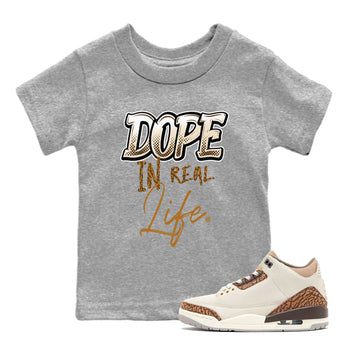 Air Jordan 3 Palomino shirt to match jordans Dope In Real Life sneaker tees Air Jordan 3 Palomino SNRT Sneaker Release Tees Baby Toddler Kids Heather Grey 1 T-Shirt
