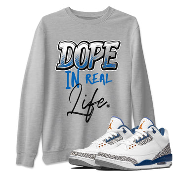 Air Jordan 3 Wizards Sneaker Match Tees Dope In Real Life Sneaker Tees Air Jordan 3 Retro Wizards Sneaker Release Tees Unisex Shirts Heather Grey 1