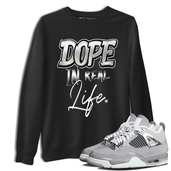 AJ4 Frozen Moments shirt to match jordans Dope In Real Life sneaker tees Crew Neck AJ4 Frozen Moments SNRT Sneaker Release Tees Unisex Casual Shirts Black 1 T-Shirt