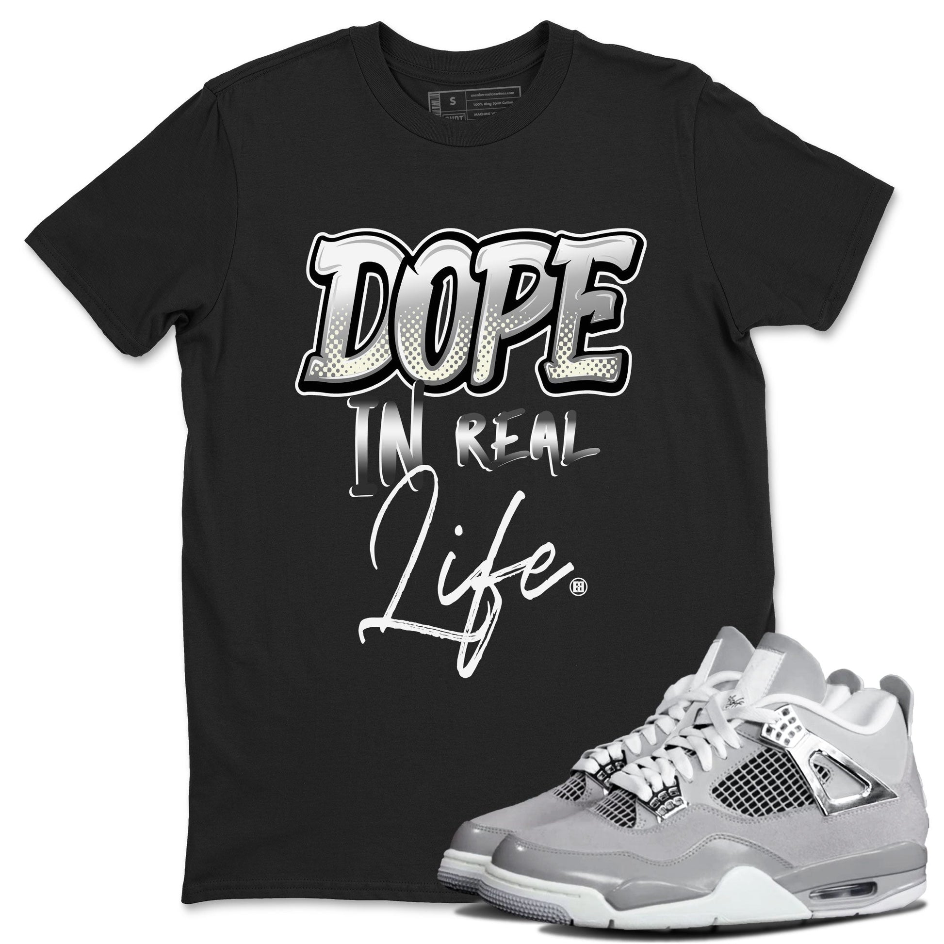 AJ4 Frozen Moments shirt to match jordans Dope In Real Life sneaker tees Crew Neck AJ4 Frozen Moments SNRT Sneaker Release Tees Unisex Casual Shirts Black 1 T-Shirt