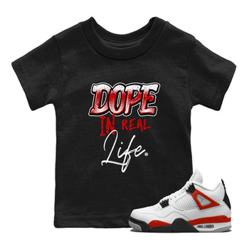 Jordan 4 Red Cement Tees Outfits Dope In Real Life Sneaker Tees Air Jordan 4 Red Cement Sneaker Release Tees Kids Shirts Black 1
