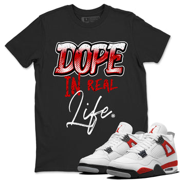 Jordan 4 Red Cement Tees Outfits Dope In Real Life Sneaker Tees Air Jordan 4 Red Cement Sneaker Release Tees Unisex Shirts Black 1