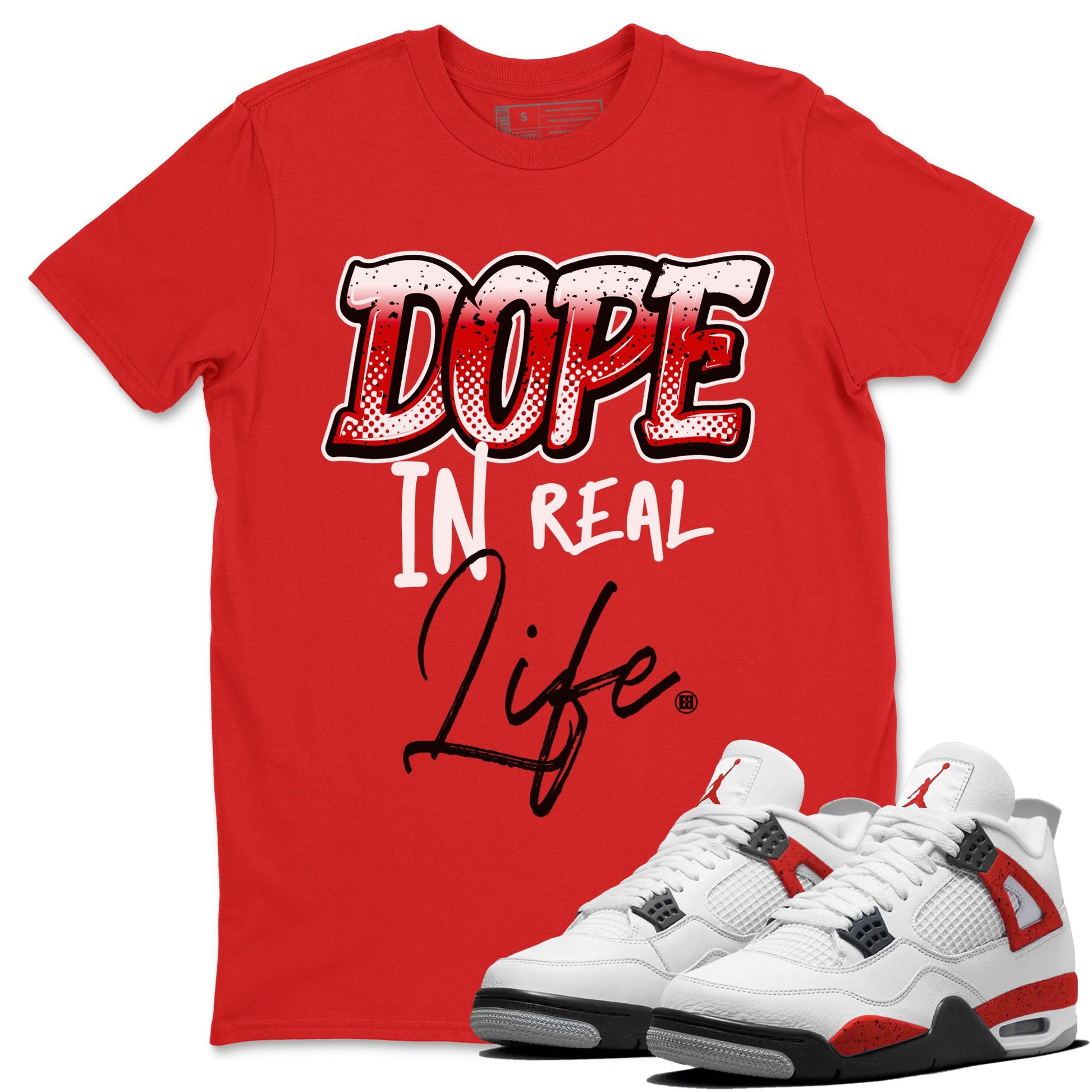Jordan 4 Red Cement Tees Outfits Dope In Real Life Sneaker Tees Air Jordan 4 Red Cement Sneaker Release Tees Unisex Shirts Red 1