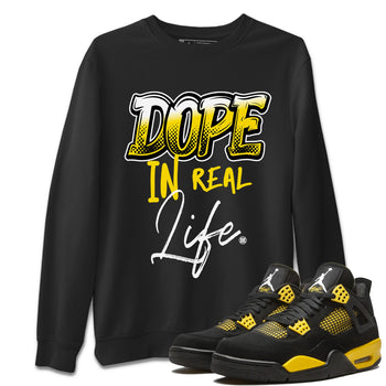 Air Jordan 4 Thunder Sneaker Match Tees Dope In Real Life Sneaker Tees Air Jordan 4 Retro Thunder Sneaker Release Tees Unisex Shirts Black 1