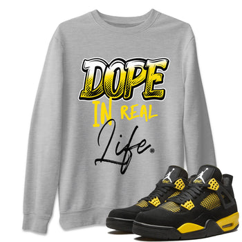 Air Jordan 4 Thunder Sneaker Match Tees Dope In Real Life Sneaker Tees Air Jordan 4 Retro Thunder Sneaker Release Tees Unisex Shirts Heather Grey 1