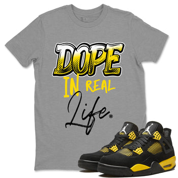 Air Jordan 4 Thunder Sneaker Match Tees Dope In Real Life Sneaker Tees Air Jordan 4 Retro Thunder Sneaker Release Tees Unisex Shirts Heather Grey 1