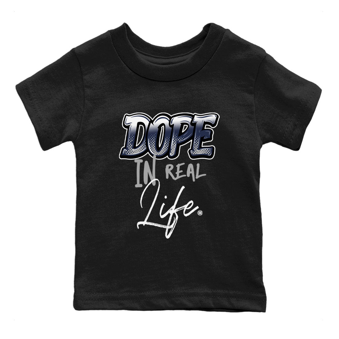 Jordan 5 Retro Midnight Navy shirt to match jordans Dope In Real Life sneaker tees Air Jordan 5 Midnight Navy SNRT Sneaker Release Tees Baby Toddler Black 2 T-Shirt