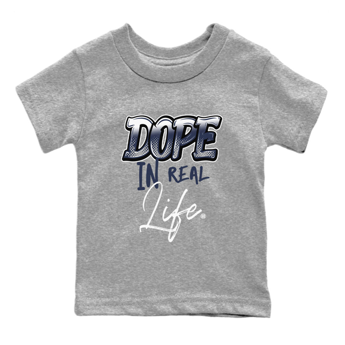 Jordan 5 Retro Midnight Navy shirt to match jordans Dope In Real Life sneaker tees Air Jordan 5 Midnight Navy SNRT Sneaker Release Tees Baby Toddler Heather Grey 2 T-Shirt