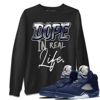 Jordan 5 Retro Midnight Navy shirt to match jordans Dope In Real Life sneaker tees Air Jordan 5 Midnight Navy SNRT Sneaker Release Tees Unisex Black 1 T-Shirt